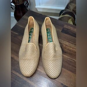 Stubbs & Wooton Straw Cream Raffia Women Loafers